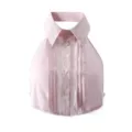 Trendy pink detachable shirt collar with buttons and pleats, versatile fashion accessory. - S / Tops / Light Pink (Lapel)