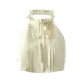 Women's pleated halter blouse with ruffles and front ties elegant fashion top - S / Tops / Light Yellow (Lace Collar)