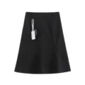 Zwarte slim fit fishtail midi rok voor dames, elegante uitlopende rok variant - S / Bottoms / Zwart