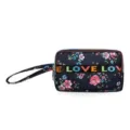 Floral print oxford cloth zipper wallet and wristlet clutch for women daily use and travel. - Wristlet / Vintage Multicolor
