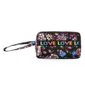 Floral Oxford Cloth Women Long Zipper Wallet Fashion Clutch Bag With Handy Wrist Strap - Wristlet / Pink Rose