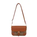 Braune Damen Umhaengetasche minimalistische PU Leder Handtasche modische stilvolle kleine Damentasche - EB Braun