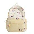 Gelber Dackel Druck Rucksack fuer Schule und taeglichen Alltag mit praktischer Fronttasche. - L / Gelb