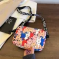 Niedliche Cartoon Kaninchen Druck Umhängetasche für Damen, modische kleine quadratische Tasche. - Gelb