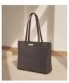 Large capacity leather tote bag for women, classic brown commuting shoulder bag, chic. - 35*14*27 / Ebony