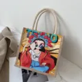 Stilvolle Segeltuchtasche mit Kunst-Print und robusten Seilgriffen für den praktischen Alltag. - Brillenmuster
