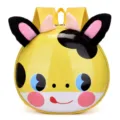 Cute cartoon animal toddler backpack yellow egg shell kids school bag with plush ears. - Yellow