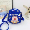 Χαριτωμένη παιδική τσάντα χιαστί Capybara με χαριτωμένο σχέδιο ζώου και λουράκι ώμου. - Μπλε