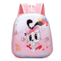 Cute pink hard shell children school backpack with cartoon rabbit design and lovely bow decor. - Pink Puppy