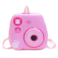 Pink camera shape EVA kids backpack, cute cartoon rabbit design, toddler school bag variant. - Rose Red