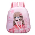 Pink hard shell kids school backpack with cute cartoon princess design for students daily use. - Magic Wand Girl