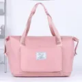 Pink large capacity foldable travel duffel bag waterproof gym sports handbag for women - Pink