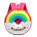 Süßer runder Kinder Rucksack mit buntem Regenbogen Donut Design für Kindergarten Jungen und Mädchen - Regenbogen