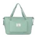 Light green foldable travel duffel bag with large capacity, wet dry compartment for gym sports. - Green