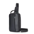 Men's Black Leather Chest Bag Crossbody Sling Bag Casual Versatile Shoulder Bag Variant - Black
