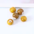 Jingdezhen ceramic round beads large hole glazed yellow spotted DIY jewelry making - 6mm Hole Approx 2.5mm / Flower Glaze Yellow