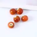 Jingdezhen Ceramic Round Beads Red Polka Dot Glaze Loose Beads DIY Jewelry Accessories Variant - Flower Glaze Orange