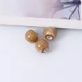 Jingdezhen Ceramic Glaze Large Hole Round Beads Polka Dot Loose Beads DIY Jewelry Craft - Flower Glaze Coffee White