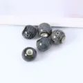Jingdezhen ceramic beads large hole vintage glaze loose beads DIY bracelet jewelry making supplies - Variegated Grey-White