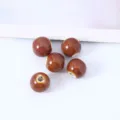 Jingdezhen glazed ceramic round beads with large holes for DIY vintage jewelry making bracelets. - Glazed Purplish Red