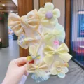 Set di fermagli per capelli con fiocco giallo e fiori carini per bambine e neonate - Stile a Fiocco (TFJ011-2#)