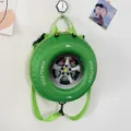 Kinder 3D Autoreifen Form Rucksack Grüne Kleinkinder Schultasche Leicht Wasserdichter Rucksack - Grün