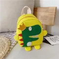 Gelber Cartoon Dinosaurier Kinder Rucksack, süße Oxford-Stoff Schultasche für Kleinkinder. - Gelb