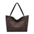 Braune minimalistische große Shopper Tasche, stilvolle Herbst Winter Alltag Umhängetasche. - Kaffee