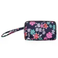 Portefeuille bracelet à motif floral sac pochette zippé multicouche pour les femmes - Fleurs colorées