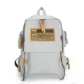 Sac à dos gris en tissu Oxford pour étudiant voyage loisir option de variante style - Gris clair