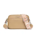 Khaki Genuine Leather Crossbody Bag Top Layer Cowhide Chic Patterned Strap Women Shoulder Bag - Khaki