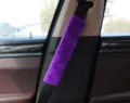 Purple plush car seatbelt cover soft shoulder pad winter comfort universal auto accessory - Purple
