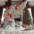 Christmas balloon arch kit with candy cane foil balloons for festive holiday party decor. - Christmas Set 16578
