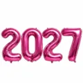 New Year 2027 number foil balloon 32 inch pink party decoration set for celebration - 2027 Digital Balloon / 32-inch / Rose Red