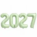 Set di 4 palloncini foil numeri 32 pollici 2027 verde salvia per bellissima festa. - Palloncino Digitale 2027 / 32 Pollici / Verde oliva