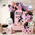 Ροζ μαύρο σετ μπαλονιών Halloween με χαριτωμένα φαντάσματα νυχτερίδες για πάρτι - Set Halloween 21662