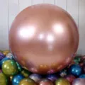 36 Zoll Roségold metallisch Latex Ballon, großer runder glänzender Partydeko Ballon. - 36 Zoll / Roségold