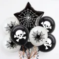Halloween 12-delige bedrukte ballonnenset, 18-inch schedel spinnenweb feestdecoratie foliebalon - Halloween Set 21668