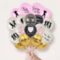 Bachelorette party balloons set bridal shower decoration pink black gold latex balloons - Bachelorette Party Set 21219