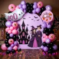 Σετ διακόσμησης αψίδας μπαλονιών Halloween με κάστρο και μάγισσα για απόκοσμες γιορτές. - Σετ Halloween 21681