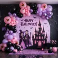 Halloween Ballonbogen Set rosa lila Hexe Schloss Party Hintergrund Deko Requisiten - Halloween Set 21685