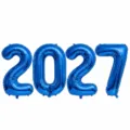 Set di palloncini foil numeri 2027, palloncini metallici blu da 32 pollici festa. - Palloncino Digitale 2027 / 32 Pollici / Blu zaffiro