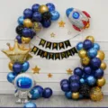 Ruimte thema verjaardag feest ballon boog set met astronaut raket folie ballonnen. - 2012 Ruimte Verjaardag Set B