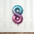 32 inch number 8 foil balloon starry gradient helium balloon for birthday party decor - Number 8