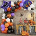 Kit d'arche de ballons d'Halloween avec ballons orange noir violet pour fête. - Set Halloween 16441