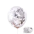 12 inch transparent latex balloon filled with silver confetti sequins for party decoration - Silver