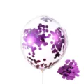 12 inch transparent latex balloon filled with purple confetti sequins for party decoration. - Deep purple