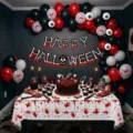 Halloween Ballonbogen Set Party Dekoration mit gruseligem Banner und blutiger Tischdecke - Halloween Set 21675