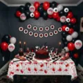 Halloween Ballonbogen Set Gruselige Party Dekoration Hintergrund Spuk Geburtstag Tisch - Halloween Set 21678