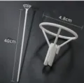White plastic balloon stick and cup holder detail showing forty centimeter length for party decor. - Balloon Holder Stick with Daisy / 40CM / White